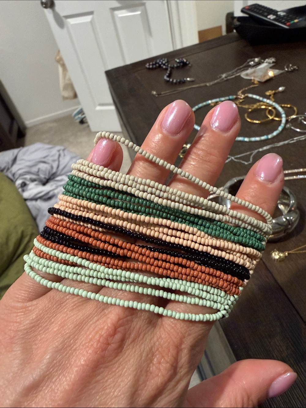 Elastic beaded stretchy bracelet boho